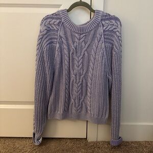Free People Lilac Cable Knit Sweater